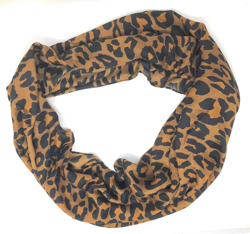 Vista 3 de Nickanny's Bufanda de lazo infinito transparente con estampado de leopardo marrón suave de primera calidad, Multi