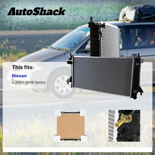 Vista 2 de Autoshack - Radiador compatible con Nissan, Sentra 2000-2006, L4 1.8L 2.0L 2.5L