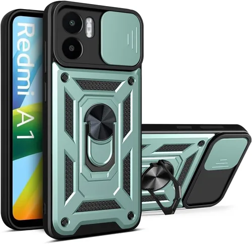 Vista 64 de Compatible con Tecno Camon 18P Bracket Shell, Slide Camera Lens Cover Case Azul