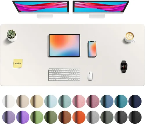 Vista 255 de Aothia - Protector de escritorio de cuero sintético grande, base antideslizante para mouse y superficie para escribir, impermeable, fácil de Agua