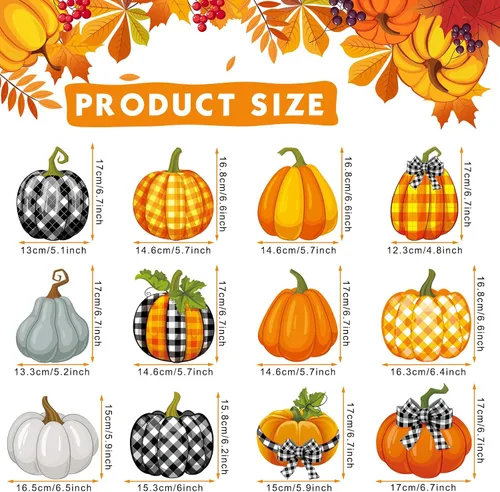 Vista 2 de Dianelhall 54 decoraciones de fiesta de otoño, decoraciones de remolinos colgantes de Acción de Gracias, recortes de calabaza y arce, remolinos