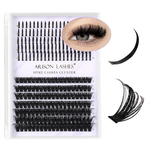 Vista 16 de Arison Lashes Extensiones de pestañas inferiores, 4 estilos, pestañas inferiores, pestañas inferiores individuales, de 0.315 a 0.318 pulgadas, banda
