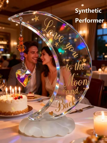 Vista 2 de Figura de luna de cristal "I Love You to the Moon and Back