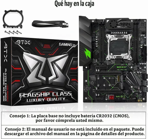 Vista 7 de MACHINIST Placa base ATX LGA 2011-V3, placa base para juegos X99 con tarjeta de auto-comprobación