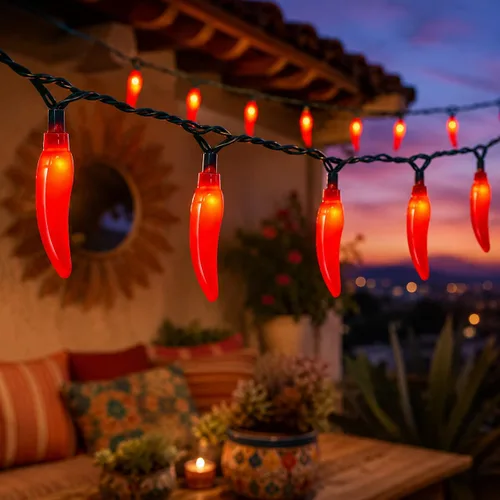 Vista 20 de Tira de luces de estrellas rojas, blancas y azules, 8.5 pies, luces de decoración del 4 de julio con 10 luces rojas, blancas y azules, tira de luces