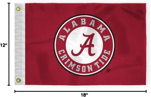 Vista 7 de Banderas con logotipo de la Universidad de Alabama Football Crimson Tide Circle A, de 12 x 18 pulgadas, nailon 200D impreso de doble capa con ojales