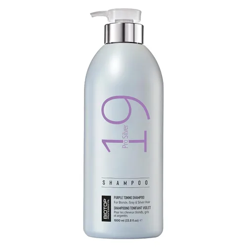 Vista 7 de Biotop Professional 19 Pro Silver Shampoo - Champú morado para neutralizar los tonos amarillos y cobrizos, hecho con aceite de girasol y vitamina E