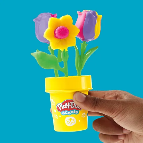 Vista 8 de Play-Doh Paquete de dos flores, tulipanes, narcisos, girasol y margaritas, kit de manualidades para niños, regalos para niñas y niños