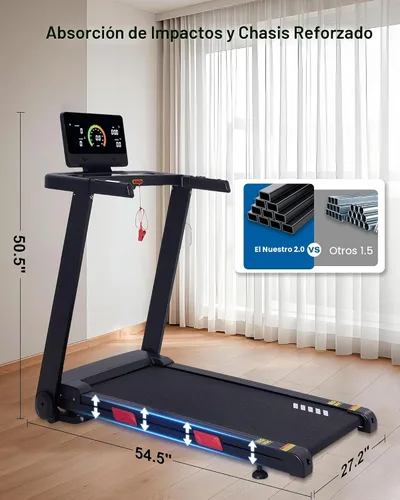 Vista 5 de ATEEDGE Cinta de correr con inclinación automática, 20% de inclinación, 3.0 HP, máquina de correr de 10 MPH, correa ancha de 18.5 pulgadas