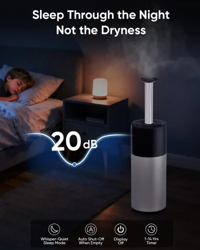 Vista 5 de Humidificadores para dormitorio, humidificador de 16 litros para habitación grande de 1500 pies cuadrados, humidificador ultrasónico de niebla fría