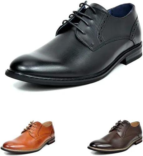 Vista 8 de Bruno Marc - Zapatos de vestir estilo Oxford con forro de cuero para hombre
