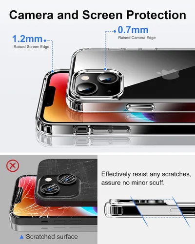 Vista 22 de HOOMIL Funda para iPhone 7 Plus/iPhone 8 Plus de 5.5 Pulgadas, sin amarillamiento, protección contra caídas, cubierta trasera dura transparente