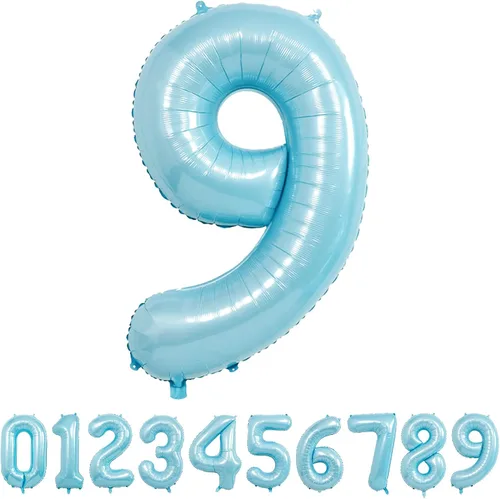 Vista 17 de Globo azul con el número 0, 40 pulgadas, Mylar premium, reutilizable, para decoración de fiesta de cumpleaños