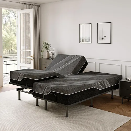 Vista 17 de Dyonery Base de cama ajustable individual XL + colchón de espuma