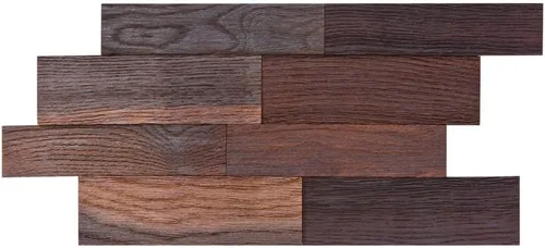 Vista 2 de Panel de madera 3D (marrón áspero)