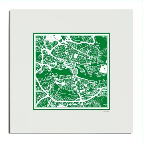 Vista 108 de O3 Design Studio Mapa de corte de papel de París, color negro mate, 20 x 20 pulgadas, arte en papel