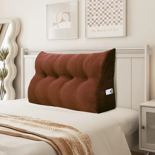 Vista 33 de Almohada de cuña para sentarse en la cama, almohada de lectura para adultos, soporte para respaldo, almohada de cabecero, sofá cama, cojín de Negro