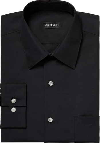 Vista 3 de Van Heusen - Camisa de vestir de popelina para hombre, corte regular, unicolor