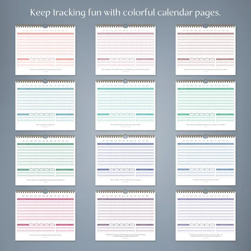 Vista 6 de Calendario de hábitos de leyenda para rastrear hábitos diarios, rastreador motivacional para rastrear hábitos atómicos, 2 años, sin fecha, 10 x 8