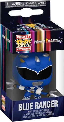 Vista 2 de Funko Pop! Llavero: Mighty Morphin Power Rangers 30 Aniversario - Blue Ranger