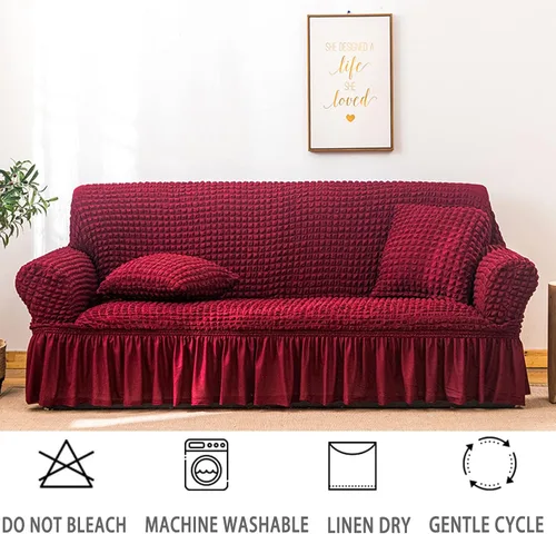 Vista 5 de Jeloris - Funda elástica para sofá, fácil de ajustar, universal, con faldón, protector de muebles de alta elasticidad, lavable y duradera para niños