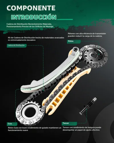 Vista 3 de SCITOO TK4090 Kit de cadena de distribución TK4090 Tensor de cadena de piñón guía de cadena para 1997-2010 para Ford Explorer Sport Trac para Ford