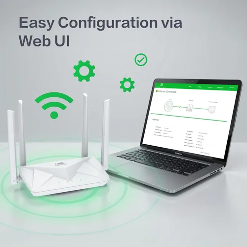 Vista 8 de InHand Networks AX3000 Router Wi-Fi 6, router inalámbrico Gigabit de doble banda, seguridad WPA3, IPv6, controles parentales, red de invitados, 160
