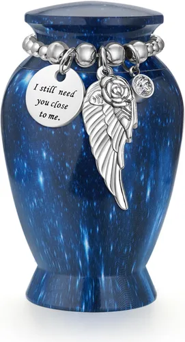 Vista 23 de Dletay Urnas pequeñas personalizadas para cenizas humanas, recuerdo de 2.85 pulgadas, mini urna de cremación conmemorativa para mujeres y hombres
