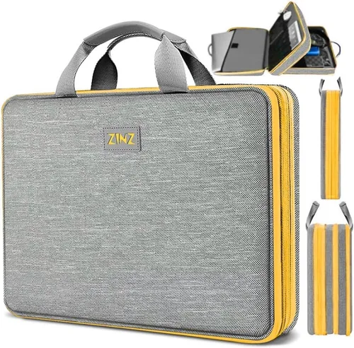 Vista 20 de ZINZ - Funda para portátil de 13 pulgadas con funda expandible, maletín protector de computadora con múltiples bolsillos, compatible con MacBook