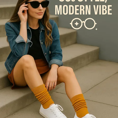 Vista 3 de AWSAmerican Made - Calcetines de algodón extralargos y sueltos para mujer, talla 9 a 11