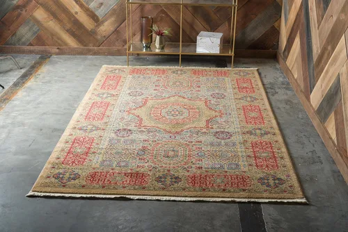Vista 2 de Unique Loom Palace Collection - Alfombra bohemia tradicional, medallón, vintage (2 pies x 3 pies, rectangular, azul claro/bronceado)
