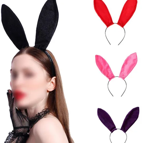 Vista 2 de 4 diademas de conejo de felpa, diademas de conejo, orejas de conejo, accesorios de fiesta de Navidad para Halloween