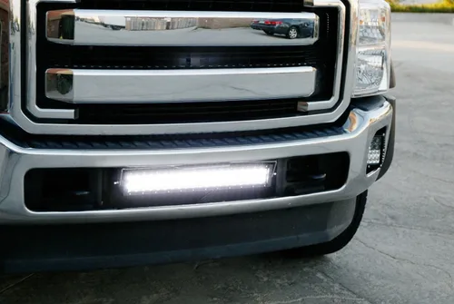 Vista 6 de iJDMTOY Barra de luz LED de 20 pulgadas de rejilla inferior compatible con Ford F250 F350 Super Duty 2011-16, incluye (1) barra de luz LED de alta