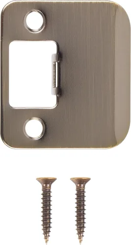 Vista 2 de Placa de impacto de esquina redonda con reborde extendido, 2-1/4" x 1-1/2", (2" de longitud total), latón antiguo de Stone Harbor Hardware
