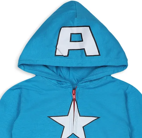 Vista 2 de Marvel Hulk, Capitán América, Iron Man o Spider-Man - Mono con cremallera y capucha para niños bebés y pequeños