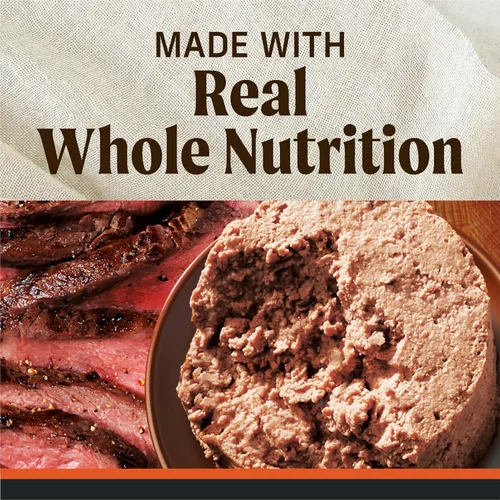 Vista 3 de Merrick Alimento enlatado natural y de primera calidad sin granos, receta húmeda suave y saludable, cena de carne de res real de Texas