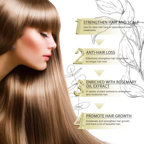 Vista 2 de Aceite natural para el crecimiento del cabello, aceite para cabello fino, seco y dañado (1 unidad)