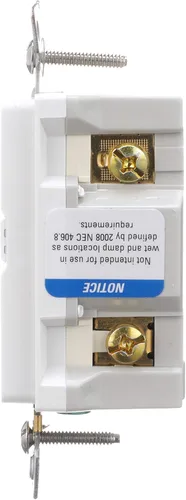 Vista 3 de Eaton GFCI - Receptáculo dúplex de autocomprobación 15A -125V con placa de pared de tamaño estándar, color blanco