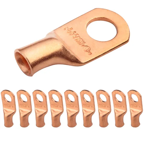 Vista 231 de SELTERM - 5 terminales de anillo resistentes para cable de batería, calibre 1/0 AWG, pernos de 1/2 pulgadas, terminales de calibre 0, ojales