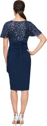 Vista 2 de Alex Evenings Vestido corto con cuello en V para mujer (pequeño y regular)