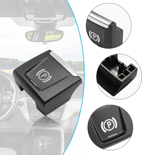 Vista 6 de Jaronx Compatible con cubierta de botón de freno de estacionamiento BMW X1 F48 2016-2019/X2 F39 2018-2019/2'F45 F46 2014-2019, interruptor
