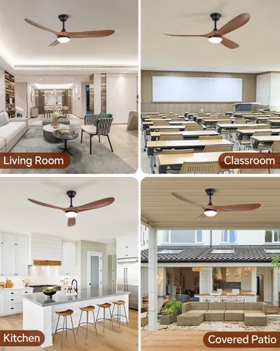 Vista 9 de Sofucor Ventiladores de techo inteligentes de 60 pulgadas con luces, ventilador de techo inteligente moderno para exteriores