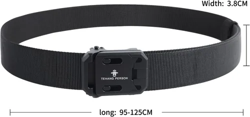 Vista 2 de Cinturón táctico con hebilla magnética, hebilla automática, nailon, ocio al aire libre para hombres, liberación rápida de un segundo
