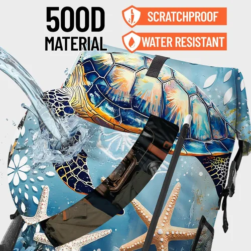 Vista 2 de Bolsa seca impermeable Bolsas secas marinas para kayak, senderismo, tortugas marinas, estrellas de mar, mochila con cierre enrollable, mochila