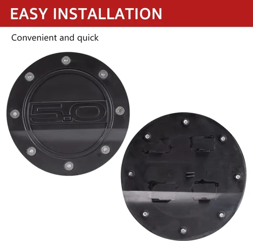 Vista 5 de HAKA TOUGH Cubierta de puerta de llenado de combustible de gas para Ford Mustang GT 2015, 2016, 2017, 2018, 2019, 2020, cubierta de tapa de tanque