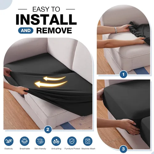 Vista 7 de TAOCOCO Fundas de Cojines de Sofá Elásticas Fundas de Asiento de Silla para Sillón, Fundas de Asiento de Sofá de 1 Pieza Protector de Muebles Suave