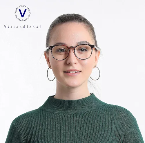 Vista 5 de VisionGlobal Ahorra un 30 % en dos pares de anteojos de bloqueo de luz azul (floral rosa frío y floral rojo escalofriante)
