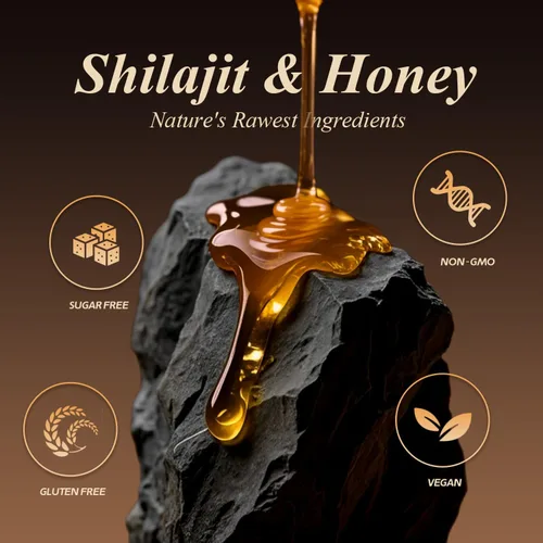 Vista 3 de AUIXOPI Pure Shilajit Palitos de miel Shilajit Más de 85 minerales traza, aumenta la energía, mejora la inmunidad, shilajit para hombres, 30