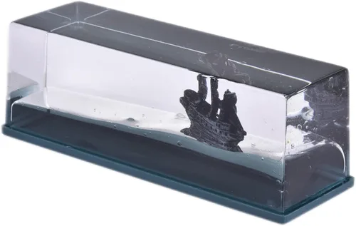 Vista 9 de Botella fluida de deriva de barco de crucero, 1/2 piezas de barco acrílico insundable en caja, juguetes modelo de crucero Titanic, adorno flotante
