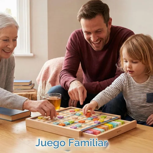 Vista 5 de BOHS Juego de mesa Sudoku de color de madera con libro de rompecabezas 320